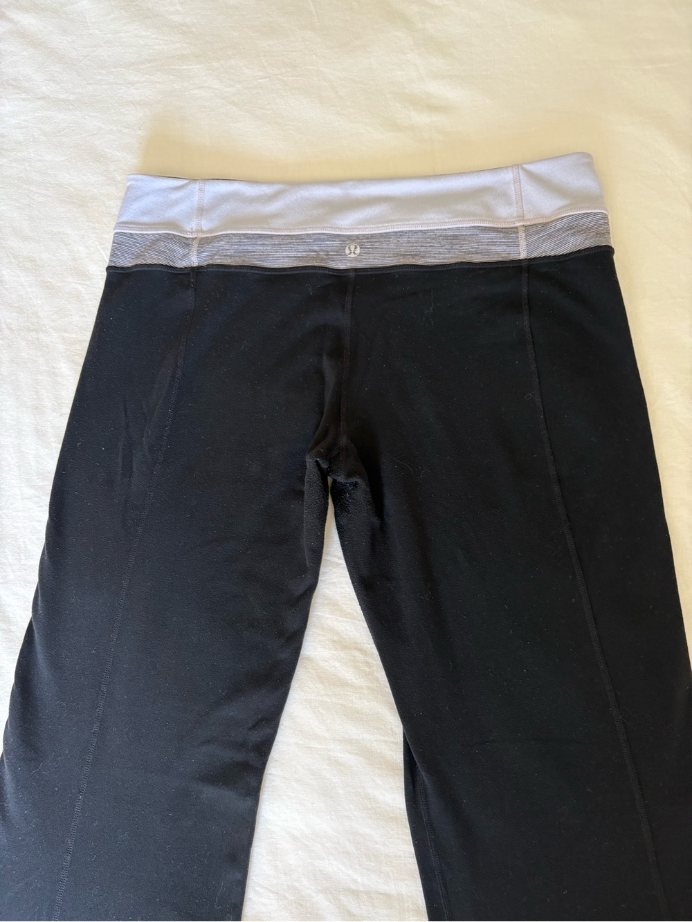 Vintage Lululemon Astro Pants Black Grey Stripe Waistband - Size 12 - Picture 5 of 10